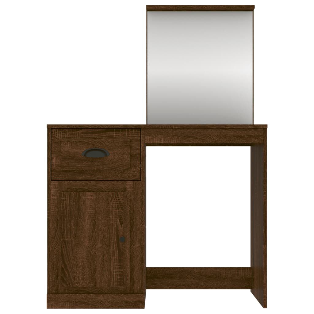 vidaXL Μπουντουάρ με Καθρέφτη Καφέ Δρυς 90x50x132,5 εκ. Επεξ. Ξύλο