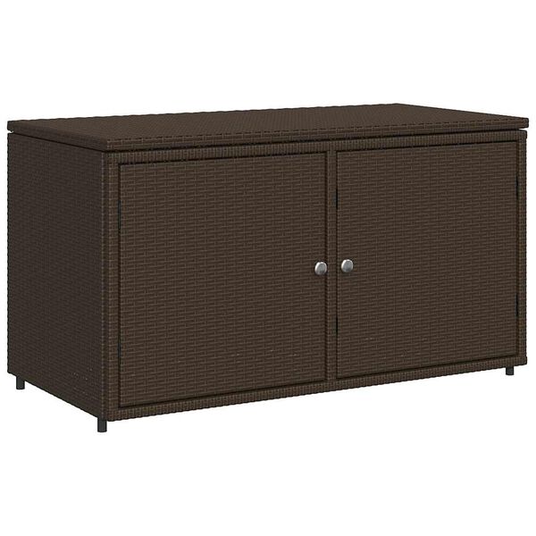 vidaXL Ντουλάπι Αποθήκευσης Κήπου Καφέ 110x55x60,5 εκ. Συνθετικό Ρατάν