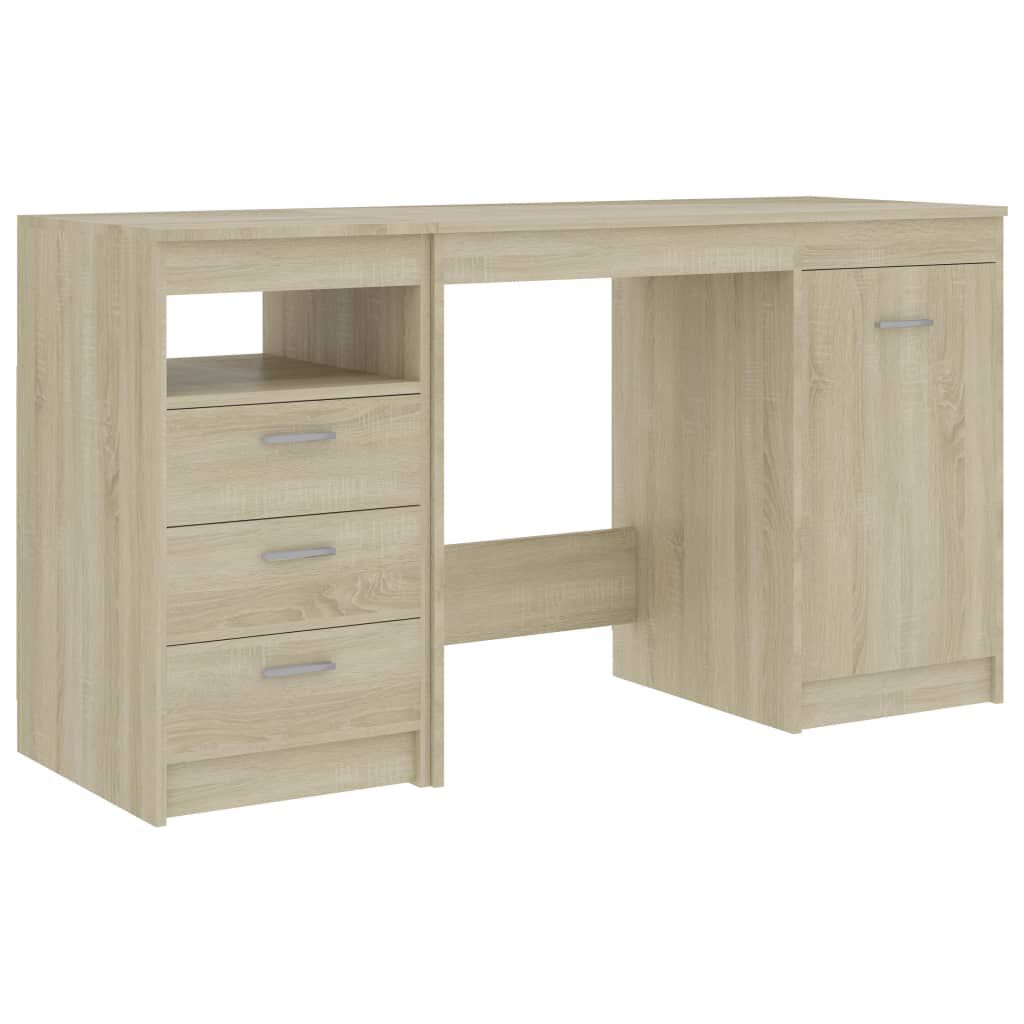 vidaXL Γραφείο Χρώμα Sonoma Δρυς 140 x 50 x 76 εκ. από Επεξ. Ξύλο
