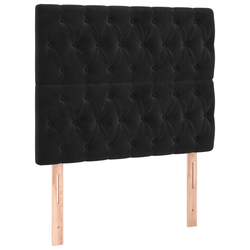 vidaXL Κρεβάτι Boxspring με Στρώμα Μαύρο 90x190 εκ. Βελούδινο