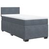 vidaXL Κρεβάτι Boxspring με Στρώμα Σκούρο Γκρι 100x200 εκ. Βελούδινο
