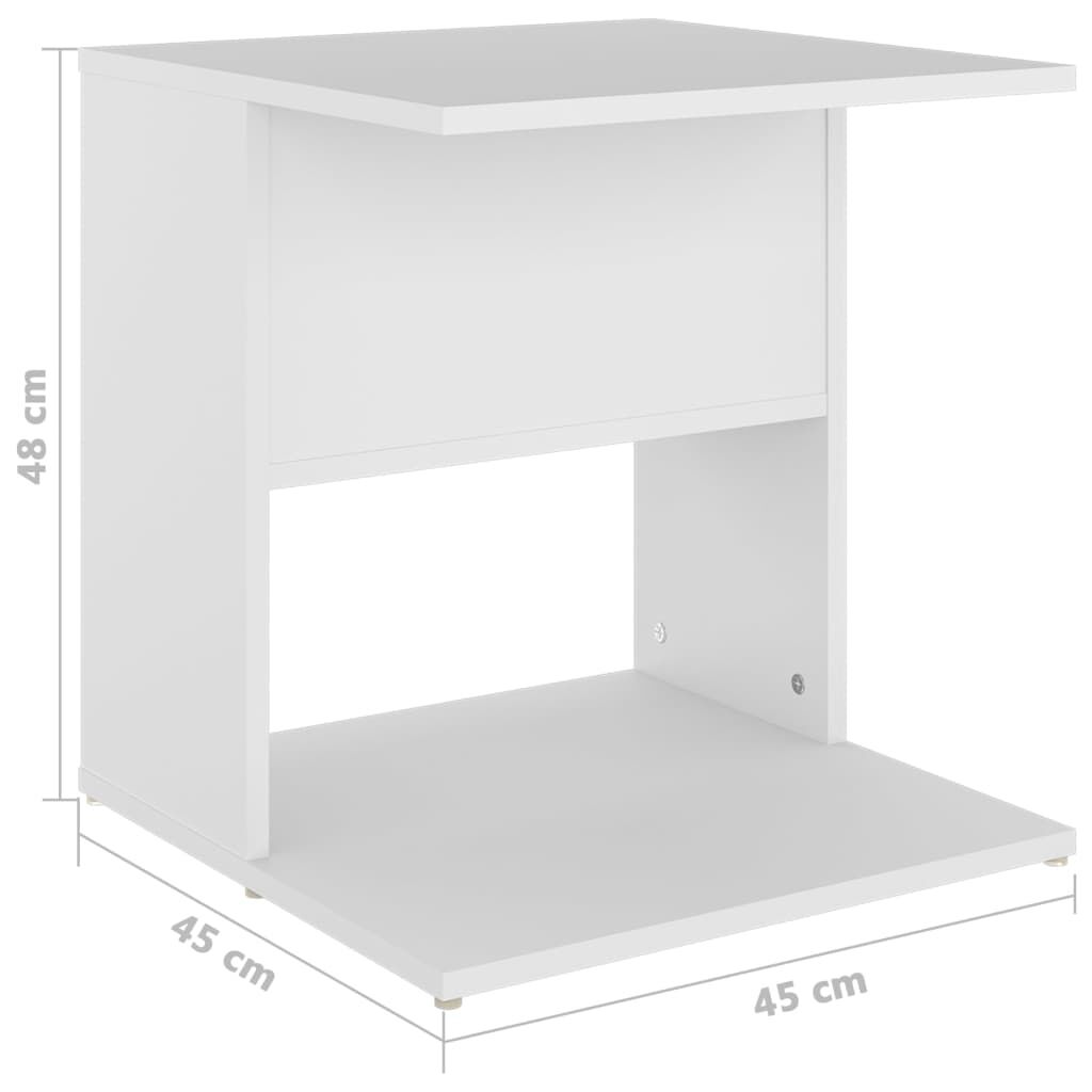 vidaXL Τραπέζι Βοηθητικό Λευκό 45 x 45 x 48 εκ. Επεξ. Ξύλο