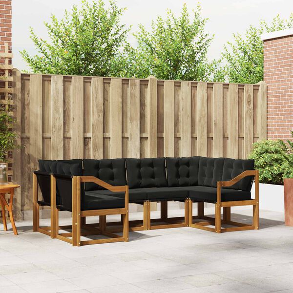 vidaXL &Sigma;&epsilon;&iota;&rho;ά &Kappa;&alpha;&nu;&alpha;&pi;έ &Epsilon;&xi;&omega;&tau;&epsilon;&rho;&iota;&kappa;&omicron;ύ &mu;&epsilon; &mu;&alpha;&xi;&iota;&lambda;ά&rho;&iota; 6 pcs &Phi;&upsilon;&sigma;&iota;&kappa;ό &kappa;&alpha;&iota; &Mu;&alpha;ύ&rho;&omicron;