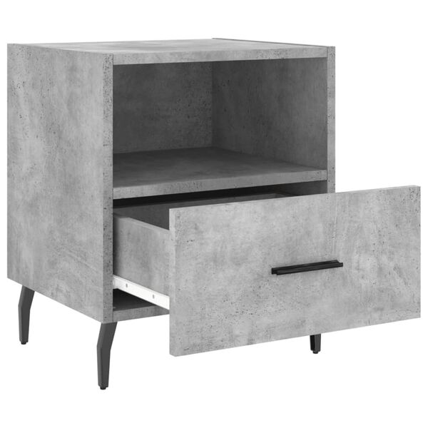 vidaXL Κομοδίνα 2 τεμ. Γκρι Σκυροδεμ. 40 x 35 x 47,5 εκ. Επεξεργ. Ξύλο
