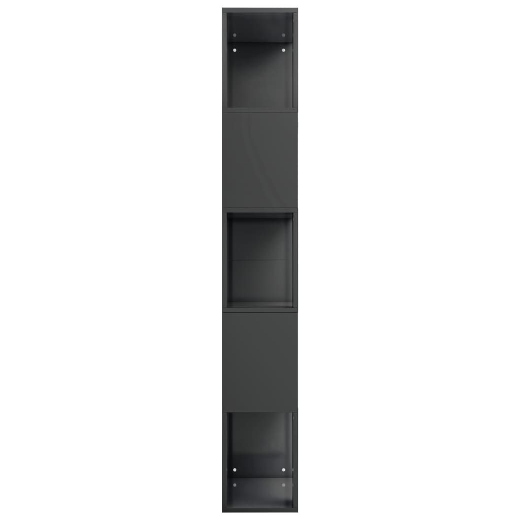 vidaXL Βιβλιοθήκη/Διαχωριστικό Γυαλιστ. Γκρι 45x24x159 εκ Μοριοσανίδα