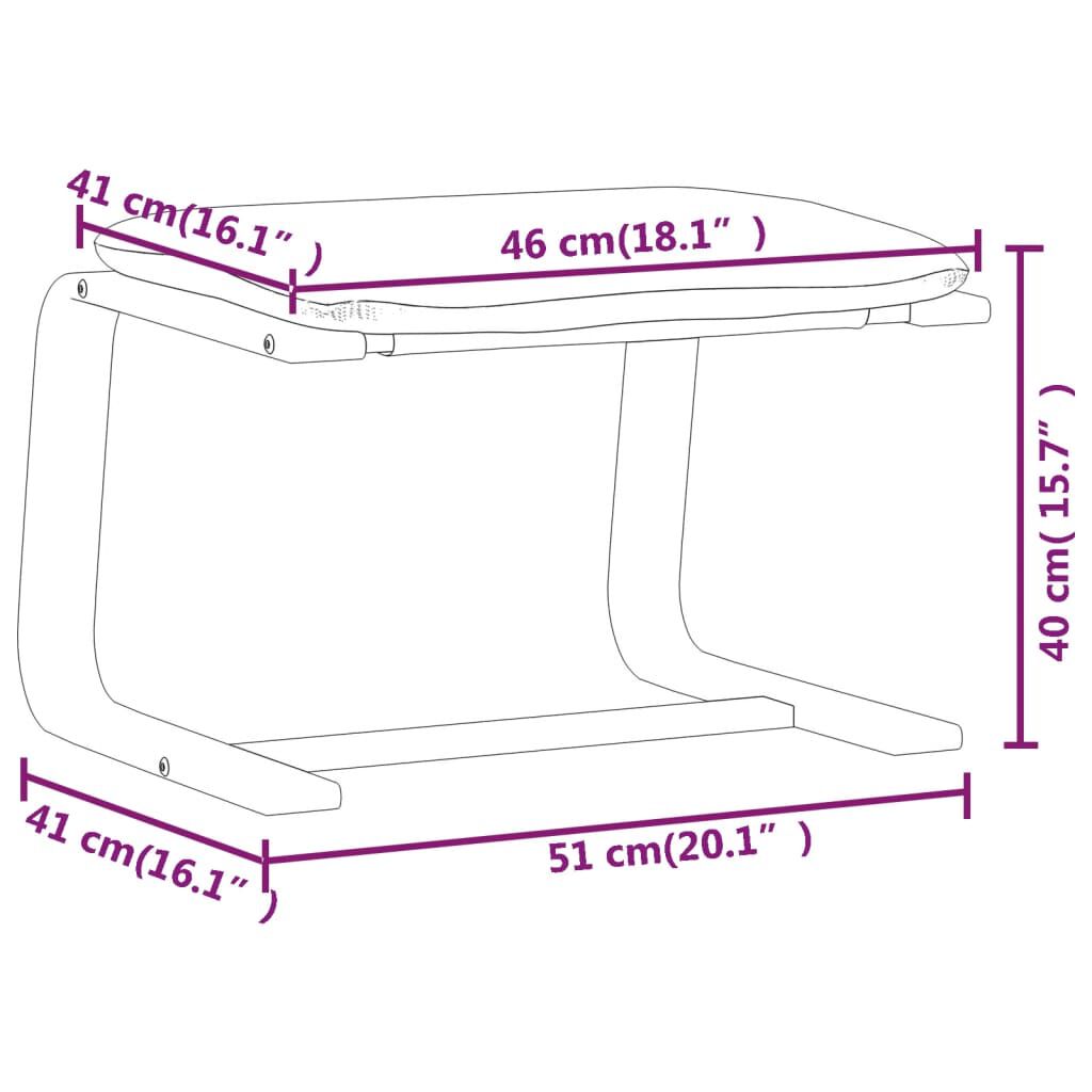 vidaXL Υποπόδιο Κρεμ 51 x 41 x 40 εκ. Υφασμάτινο