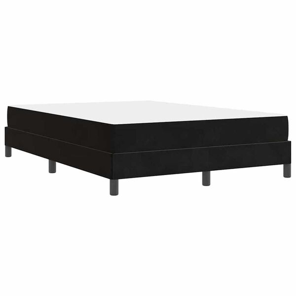 vidaXL Κρεβάτι box spring με στρώμα Μαύρο 160 x 200 cm Βελούδο