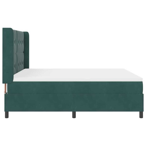 vidaXL Κρεβάτι με ελατήρια Σκούρο πράσινο 180 x 200 cm Βελούδο