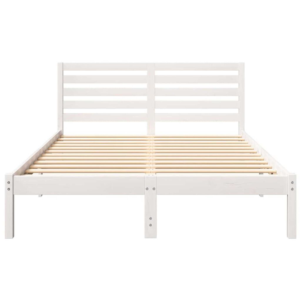 vidaXL Σκελετός Κρεβατιού Λευκό 120 x 190 cm Μασίφ ξύλο πεύκου