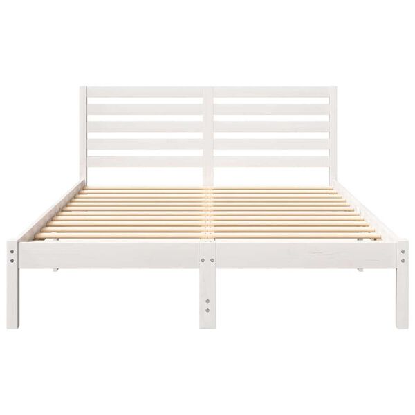 vidaXL Σκελετός Κρεβατιού Λευκό 120 x 190 cm Μασίφ ξύλο πεύκου