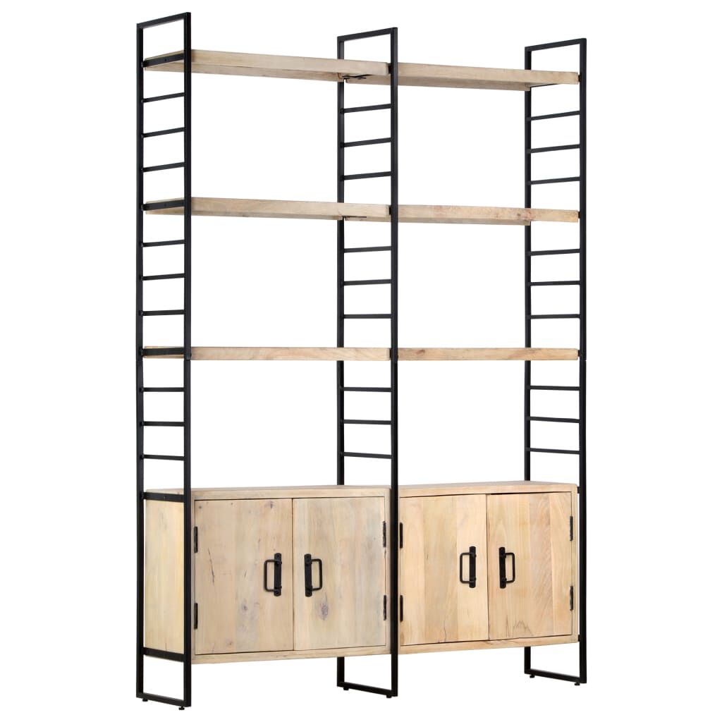 vidaXL Βιβλιοθήκη με 4 Επίπεδα 124 x 30 x 180 εκ. Μασίφ Ξύλο Μάνγκο