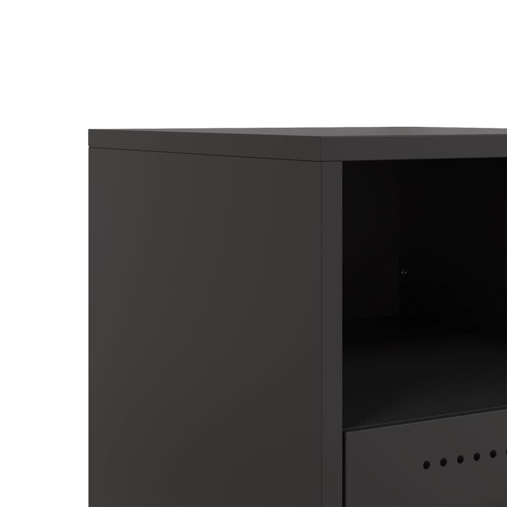 vidaXL Κομοδίνο Μαύρο 36x39x43,5 εκ. από Χάλυβα