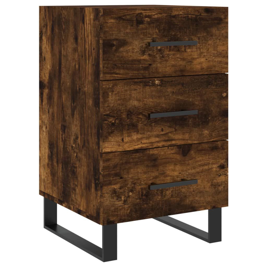 vidaXL Κομοδίνο Καπνιστή Δρυς 40 x 40 x 66 εκ. από Επεξεργασμένο Ξύλο