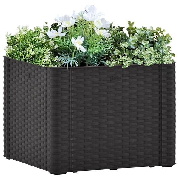 vidaXL Ζαρντινιέρα Κήπου Ανθρακί 43x43x33 εκ. με Αυτόματο Πότισμα