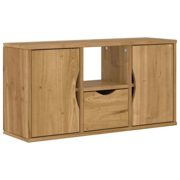 vidaXL Έπιπλο Τηλεόρασης με Συρτάρι ODDA 79x24x40εκ. Μασίφ Ξύλο Πεύκου