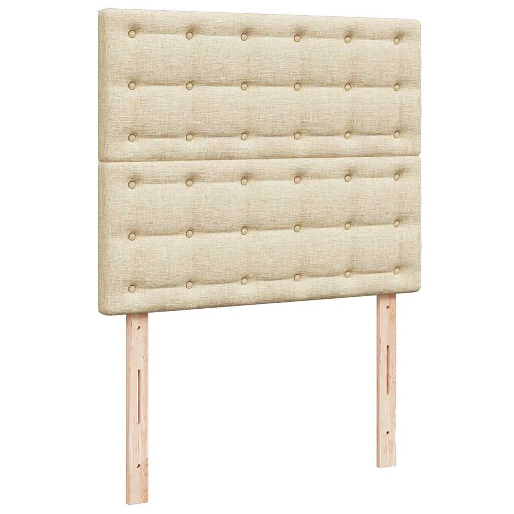 vidaXL Κρεβάτι Boxspring με Στρώμα Κρεμ 120x190 εκ. Υφασμάτινο