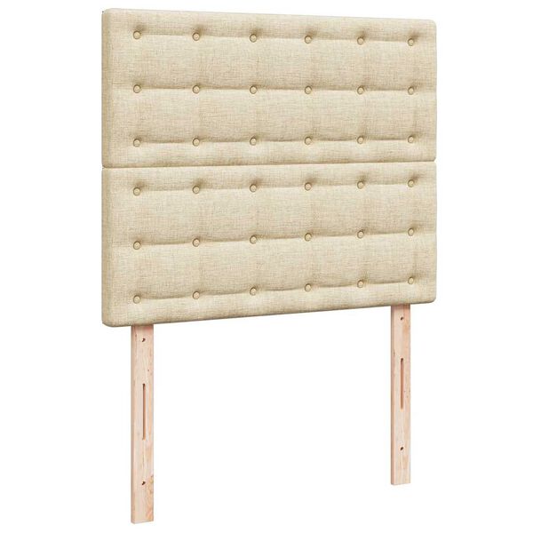 vidaXL Κρεβάτι Boxspring με Στρώμα Κρεμ 120x190 εκ. Υφασμάτινο