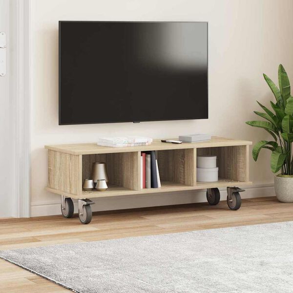 vidaXL &Beta;ά&sigma;&eta; TV &Delta;&rho;ύ&sigmaf; Sonoma 100 x 35 x 35 &epsilon;&kappa; &Epsilon;&pi;&epsilon;&xi;&epsilon;&rho;&gamma;&alpha;&sigma;&mu;έ&nu;&omicron; &xi;ύ&lambda;&omicron;