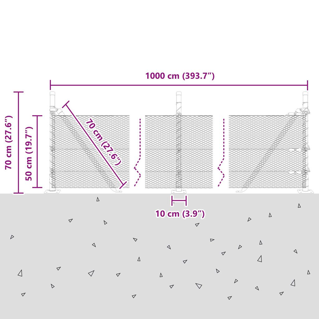 vidaXL Εξάγωνος Φράχτης Πράσινος 0.5x10 μ Χάλυβας