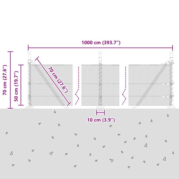 vidaXL Εξάγωνος Φράχτης Πράσινος 0.5x10 μ Χάλυβας
