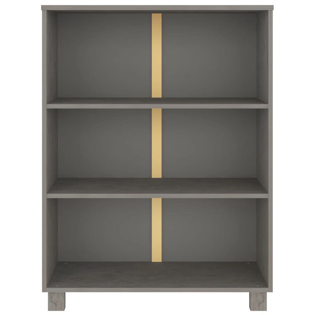 vidaXL Βιβλιοθήκη HAMAR Αν. Γκρι 85 x 35 x 112 εκ. Μασίφ Ξύλο Πεύκου