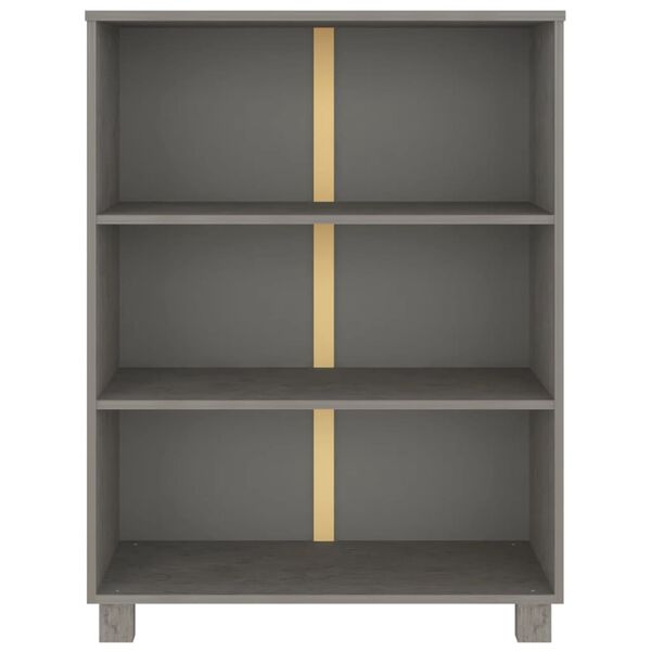 vidaXL Βιβλιοθήκη HAMAR Αν. Γκρι 85 x 35 x 112 εκ. Μασίφ Ξύλο Πεύκου