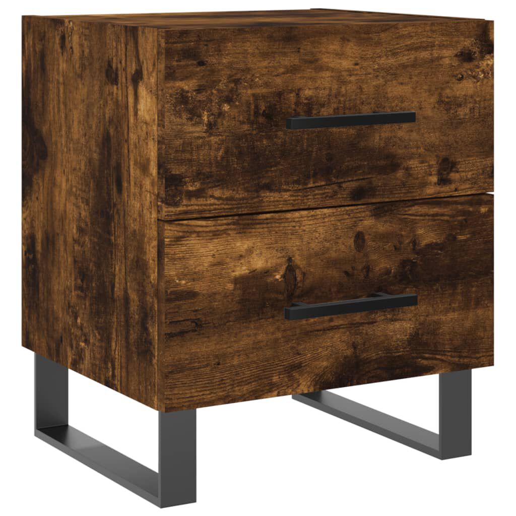 vidaXL Κομοδίνο Καπνιστή Δρυς 40 x 35 x 47,5 εκ. από Επεξεργ. Ξύλο