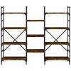vidaXL Βιβλιοθήκη Καπνιστή Δρυς 160x28,5x136,5 εκ. Επεξεργασμένο Ξύλο