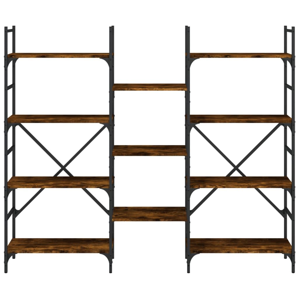 vidaXL Βιβλιοθήκη Καπνιστή Δρυς 160x28,5x136,5 εκ. Επεξεργασμένο Ξύλο