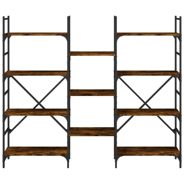 vidaXL Βιβλιοθήκη Καπνιστή Δρυς 160x28,5x136,5 εκ. Επεξεργασμένο Ξύλο