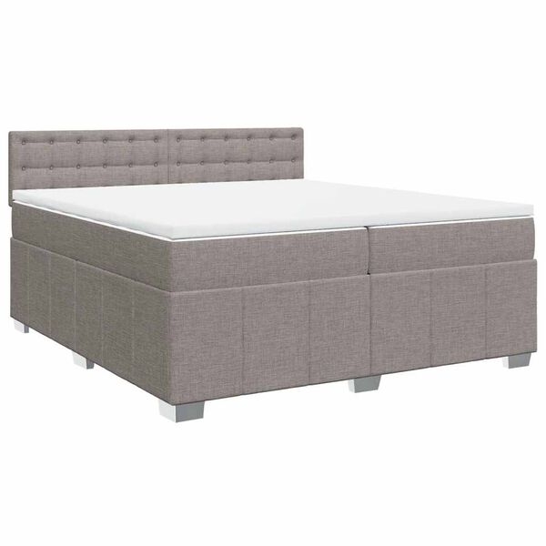 vidaXL &Kappa;&rho;&epsilon;&beta;ά&tau;&iota; Boxspring &mu;&epsilon; &Sigma;&tau;&rho;ώ&mu;&alpha; Taupe 200x200 &epsilon;&kappa;. &Upsilon;&phi;&alpha;&sigma;&mu;ά&tau;&iota;&nu;&omicron;