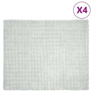 vidaXL Ψεύτικη κουβέρτα από κουνέλι 4 pcs Γκρι 220 x 240 cm