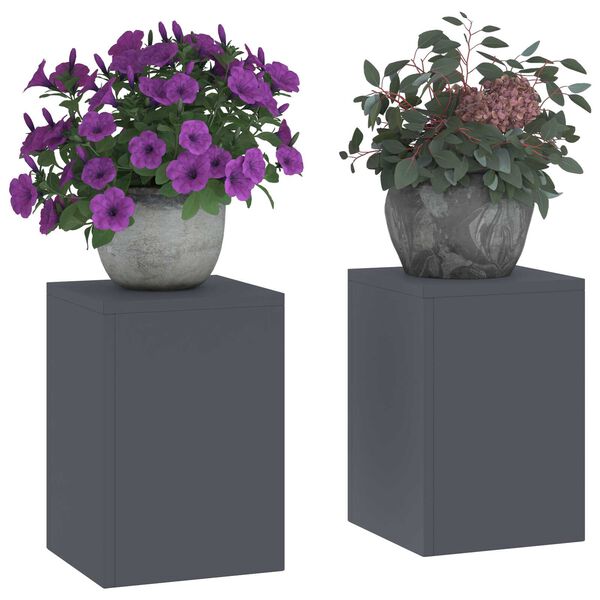 vidaXL Στήριξη φυτών 2 pcs Ανθρακί 24 x 24 x 35 εκ. Ατσάλι