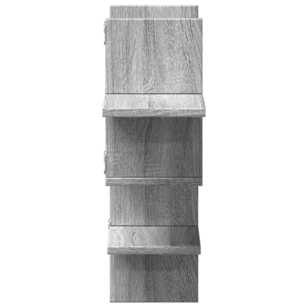 vidaXL Ραφιέρα Τοίχου Γκρι Sonoma 124,5x18x60,5 εκ. Επεξεργασμένο Ξύλο