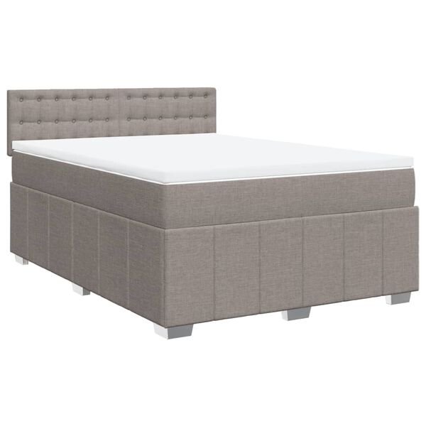 vidaXL &Kappa;&rho;&epsilon;&beta;ά&tau;&iota; Boxspring &mu;&epsilon; &Sigma;&tau;&rho;ώ&mu;&alpha; Taupe 160x200 &epsilon;&kappa;. &Upsilon;&phi;&alpha;&sigma;&mu;ά&tau;&iota;&nu;&omicron;