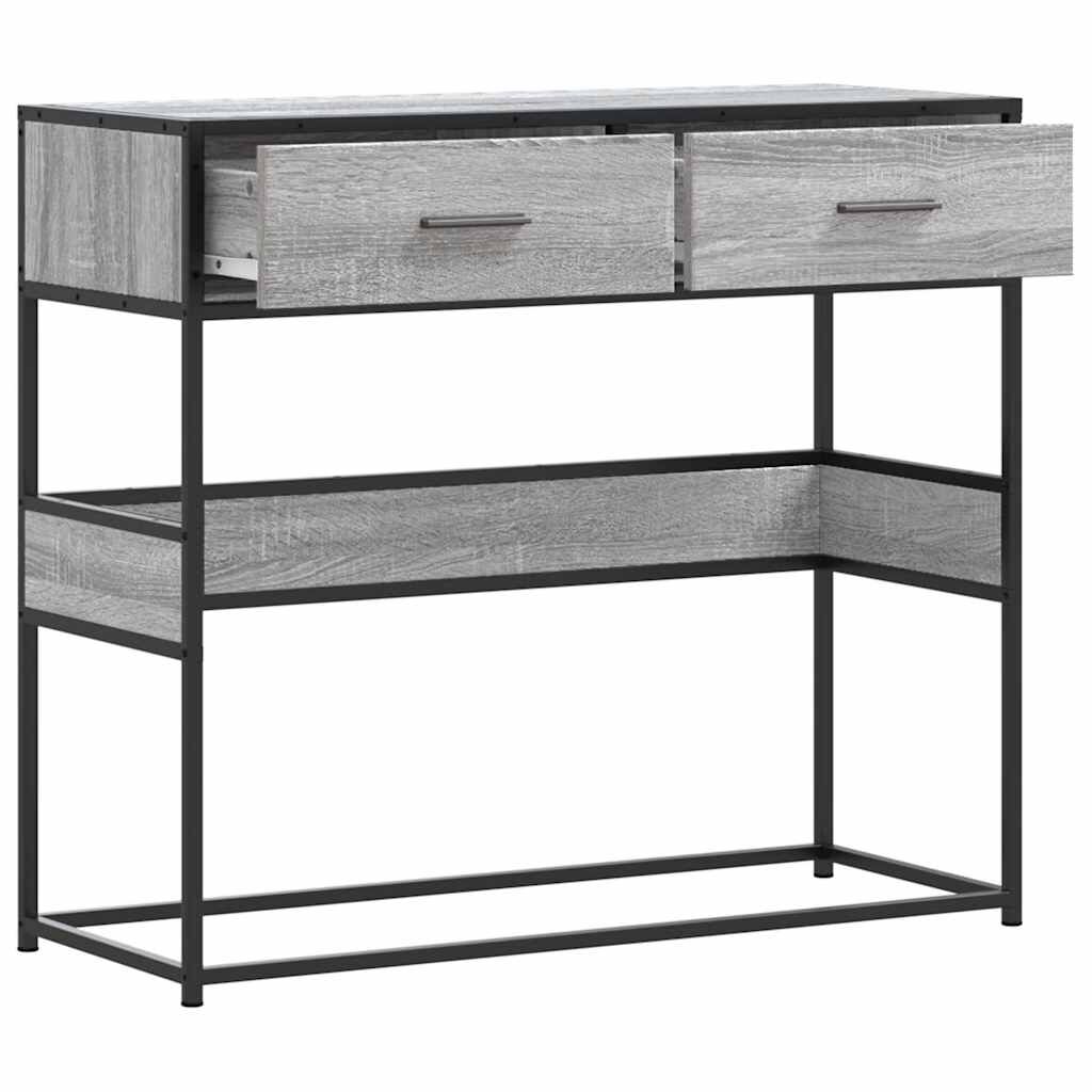 vidaXL Τραπέζι κονσόλας Γκρίζο Σονόμα 90x35x80 cm Ξύλινη κατασκευή