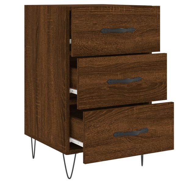 vidaXL Κομοδίνο Καπνιστή Δρυς 40 x 40 x 66 εκ. από Επεξεργασμένο Ξύλο