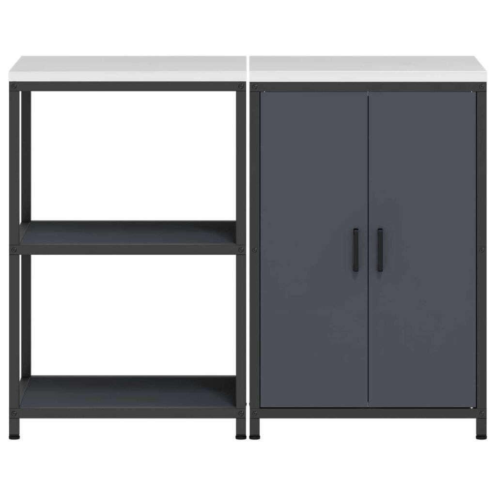 vidaXL Σετ Αποθήκευσης Κουζίνας 2 pcs Ανθρακί 120 x 50 x 92 εκ.