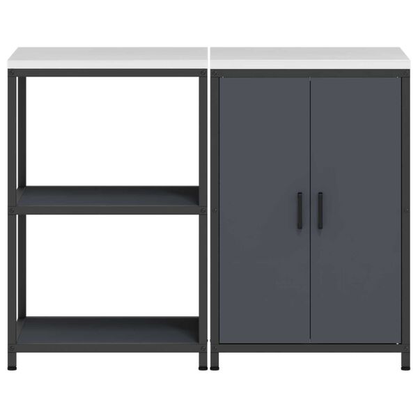 vidaXL Σετ Αποθήκευσης Κουζίνας 2 pcs Ανθρακί 120 x 50 x 92 εκ.