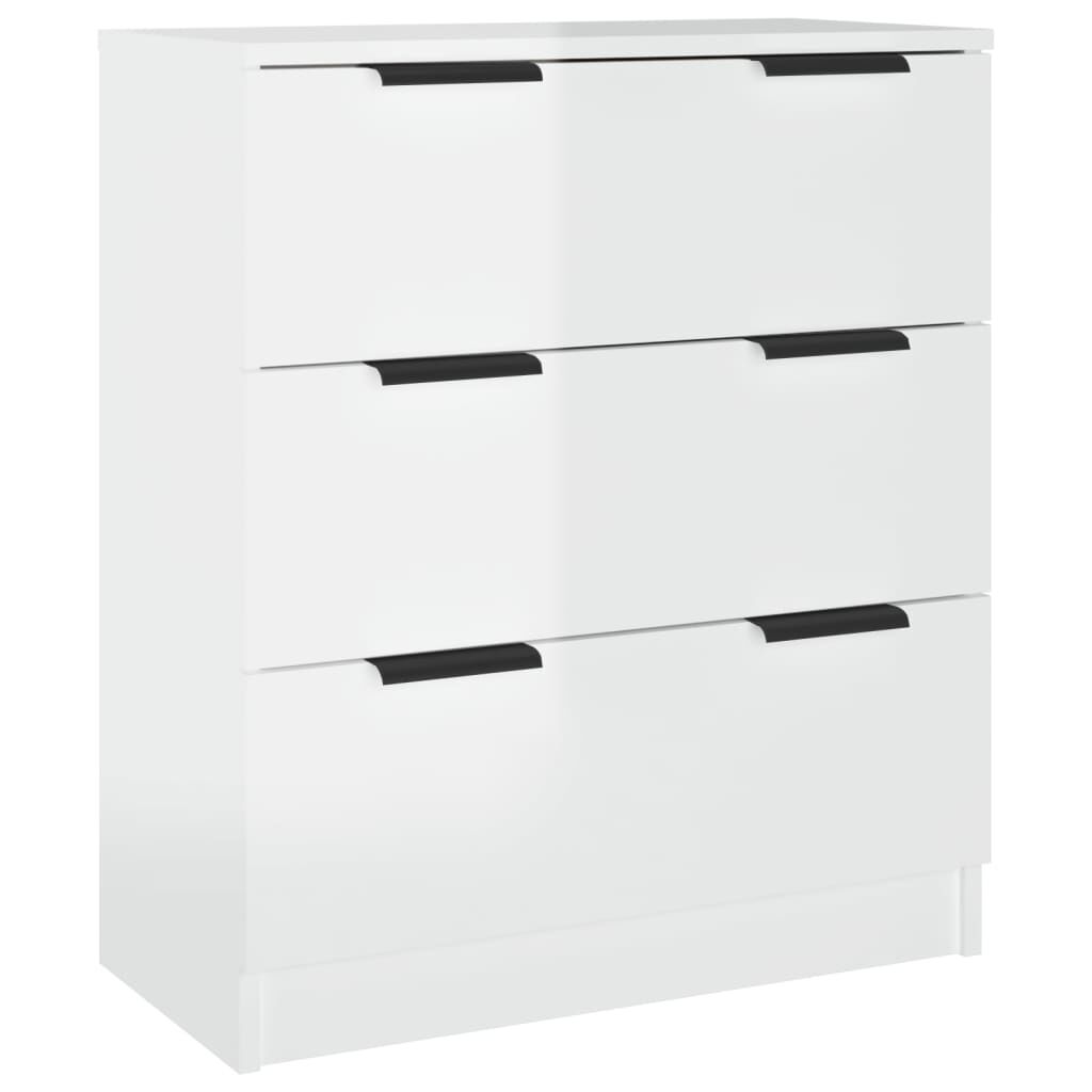 vidaXL Συρταριέρα Γυαλιστερό Λευκό 60 x 30 x70 εκ. Επεξεργασμένο Ξύλο
