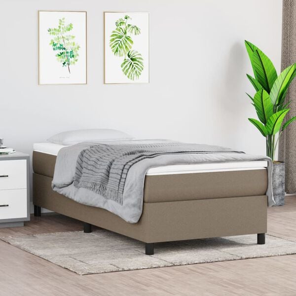 vidaXL &Kappa;&rho;&epsilon;&beta;ά&tau;&iota; Boxspring &mu;&epsilon; &Sigma;&tau;&rho;ώ&mu;&alpha; Taupe 90x190 &epsilon;&kappa;.&Upsilon;&phi;&alpha;&sigma;&mu;ά&tau;&iota;&nu;&omicron;