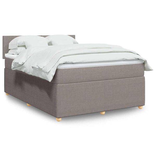 vidaXL &Kappa;&rho;&epsilon;&beta;ά&tau;&iota; Boxspring &mu;&epsilon; &Sigma;&tau;&rho;ώ&mu;&alpha; Taupe 160x200 &epsilon;&kappa;. &Upsilon;&phi;&alpha;&sigma;&mu;ά&tau;&iota;&nu;&omicron;