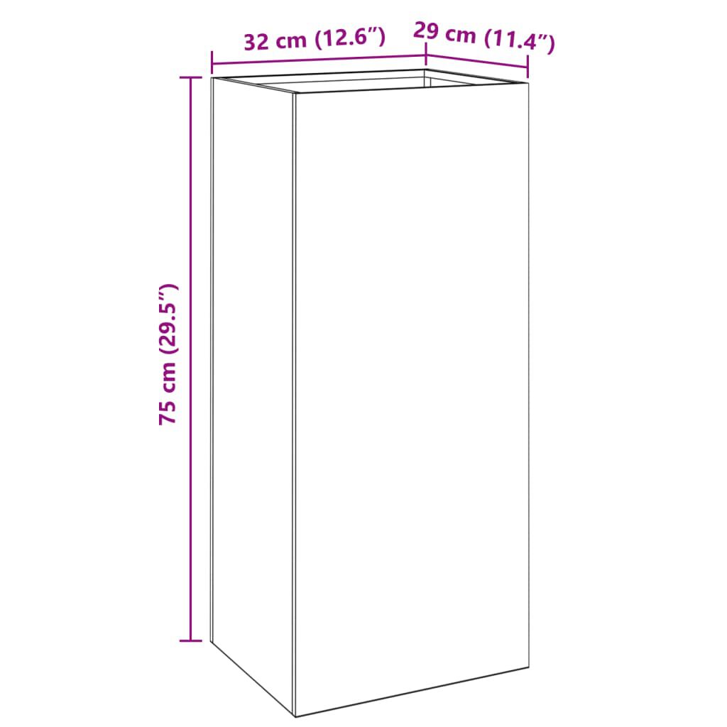 vidaXL Ζαρντινιέρα Ανθρακί 32x29x75 εκ. από Χάλυβα