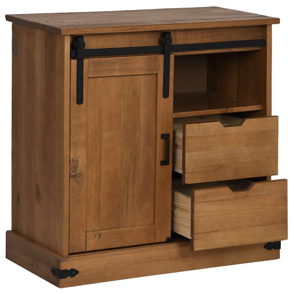 vidaXL Sideboard HALDEN με συρόμενη πόρτα 80x40x80 cm μασίφ ξύλο