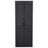 vidaXL Ντουλάπι Αποθήκευσης Κήπου Μαύρο 65x45x172 εκ. από Ρατάν PP
