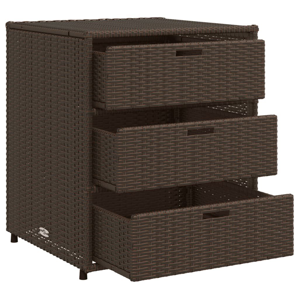 vidaXL Ντουλάπι Αποθήκευσης Κήπου Καφέ 55x59x69 εκ. Συνθετικό Ρατάν