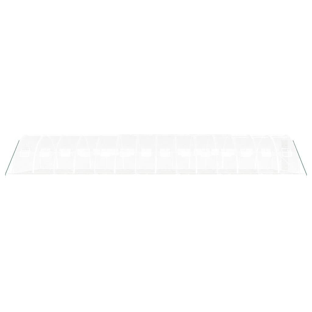 vidaXL Θερμοκήπιο Λευκό 56 μ² 14 x 4 x 2 μ. με Ατσάλινο Πλαίσιο