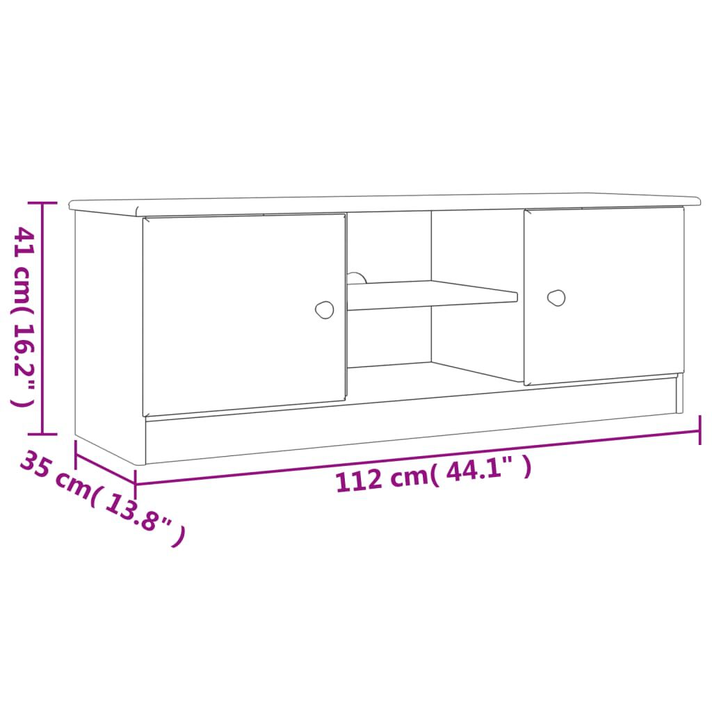 vidaXL Έπιπλο Τηλεόρασης ALTA 112 x 35 x 41 εκ. από Μασίφ Ξύλο Πεύκου