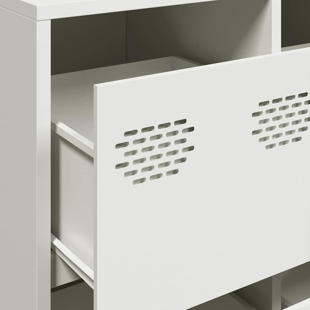 vidaXL Sideboard Λευκό 135x39x103,5 cm Ατσάλι ψυχρής έλασης