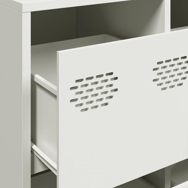 vidaXL Sideboard Λευκό 135x39x103,5 cm Ατσάλι ψυχρής έλασης